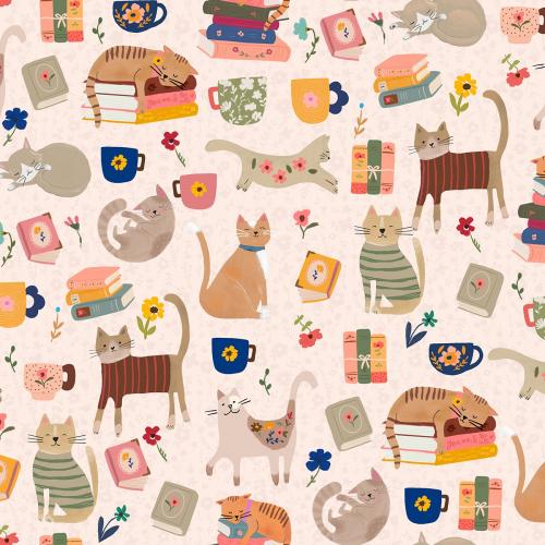 Every Home Cats, Books & Coffee Beige