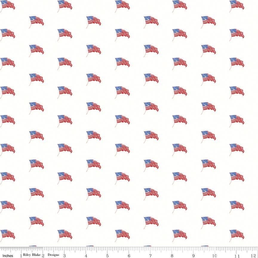 Sew America USA Flags White