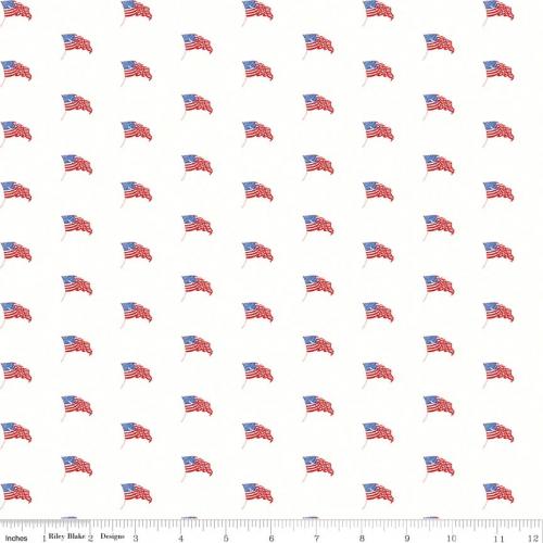 Sew America USA Flags White