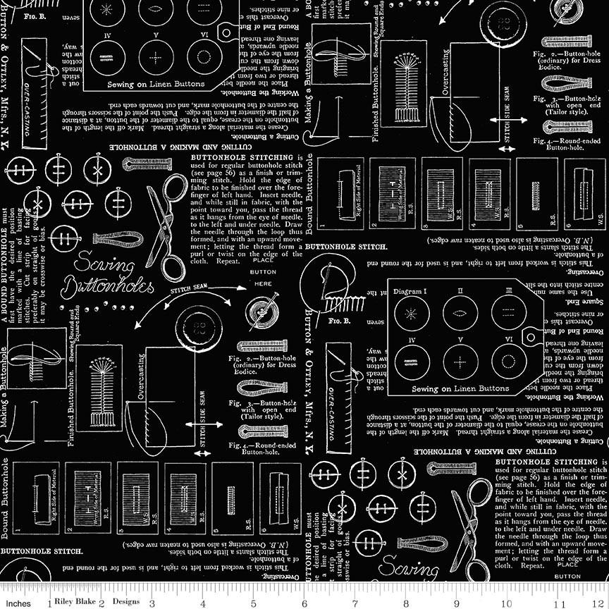 Sew America Sewing Notes Black