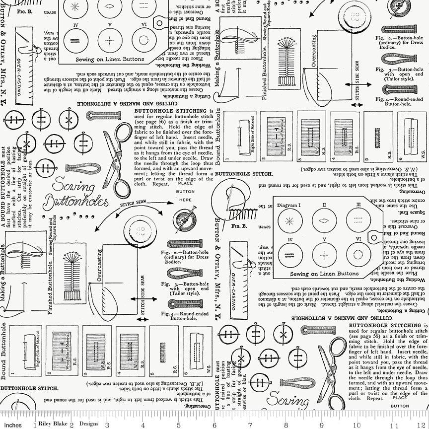 Sew America Sewing Notes Off White