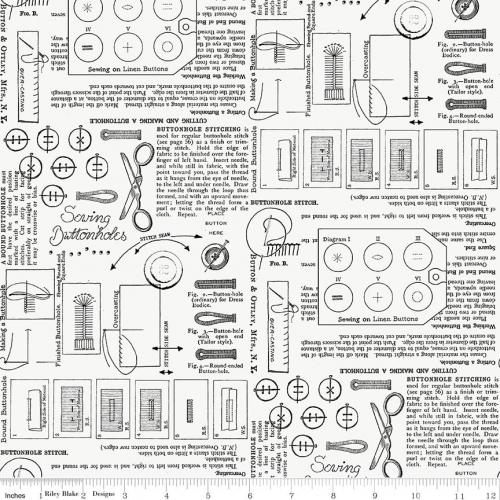 Sew America Sewing Notes Off White