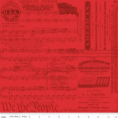 Sew America Patriotic Text Red
