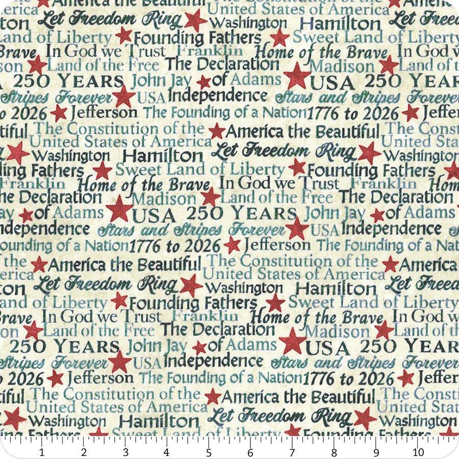 America 250 Words Beige Multi