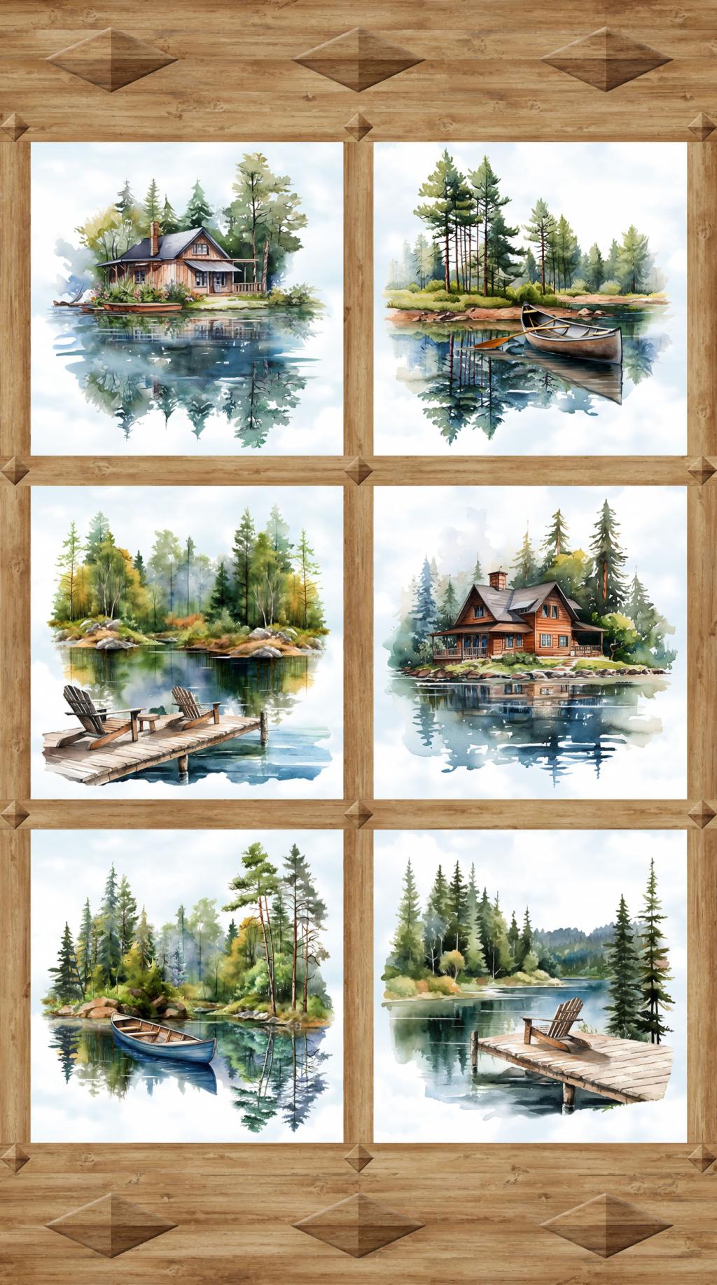 Lakeside Retreat Lakeside Panel 24 in. x 43 in.