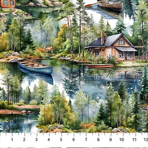 Lakeside Retreat Scenic Brown Multi