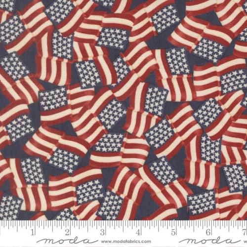 America 250 Years Waving Flags Loyalty Blue