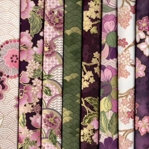 Imerpial Collection: Graceful Cranes Fabric Pack - 8 Fat Quarters