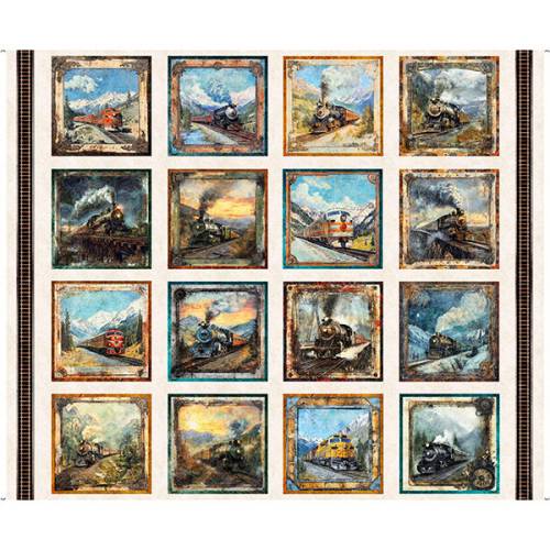 Steam & Steel Train Picture Patches Panel Pearl