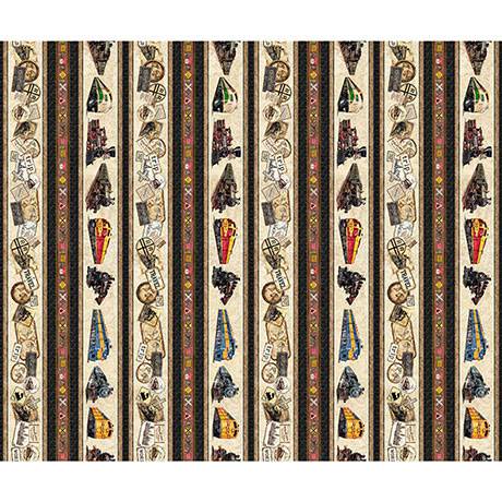 Steam & Steel Train Border Stripe Multi