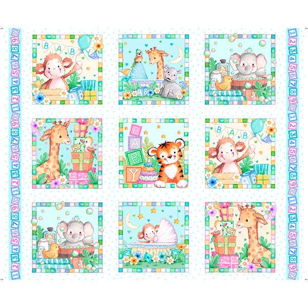 Little Ones Baby Animals Picture Patches Panel Multi
