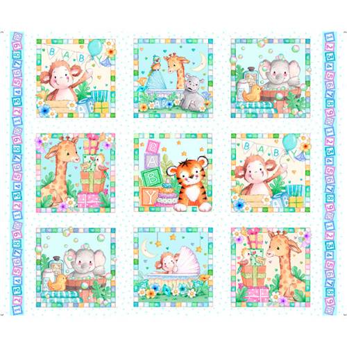 Little Ones Baby Animals Picture Patches Panel Multi