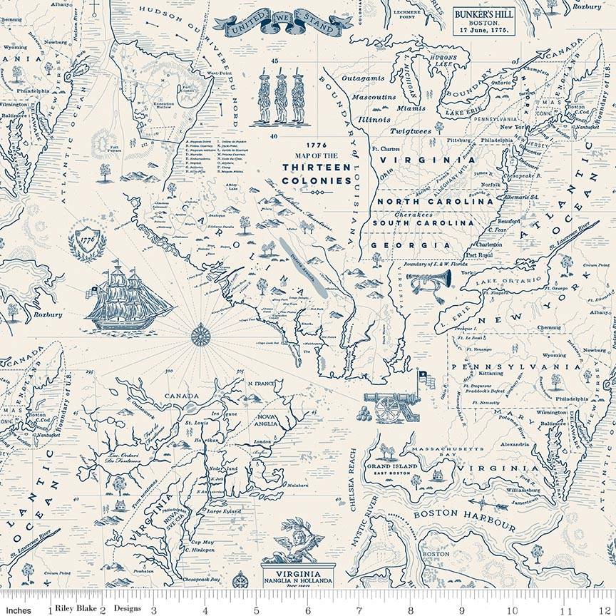 Independence Colonial Map Cream