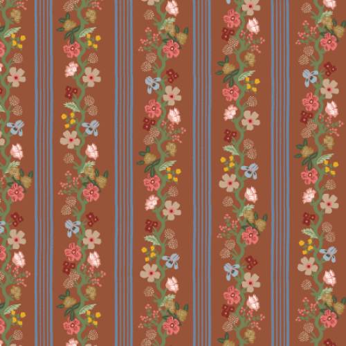 Gracie loral Trellis Stripe - Clay