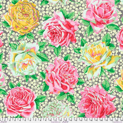 Kaffe Fassett Collective: February 2026 Rose Bloom - Grey