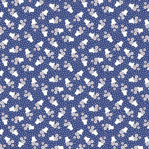 Aunt Grace Goes Bold Flower Pots Blue