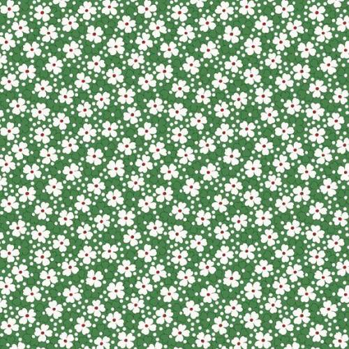 Aunt Grace Goes Bold Small Flowers Green