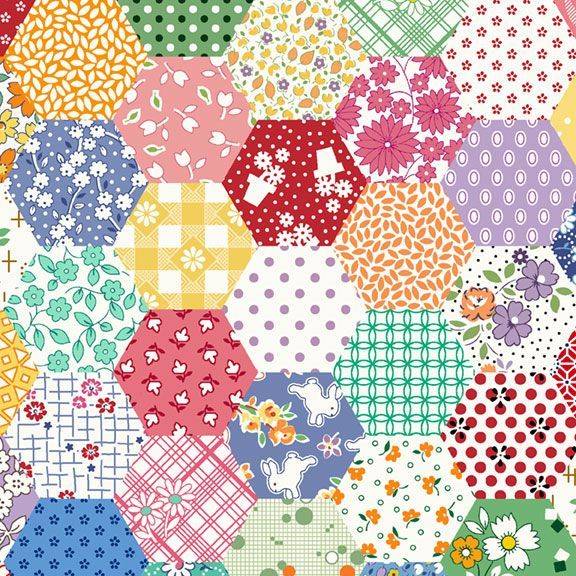 Aunt Grace Goes Bold Hexagon 108" Quilt Back Multi