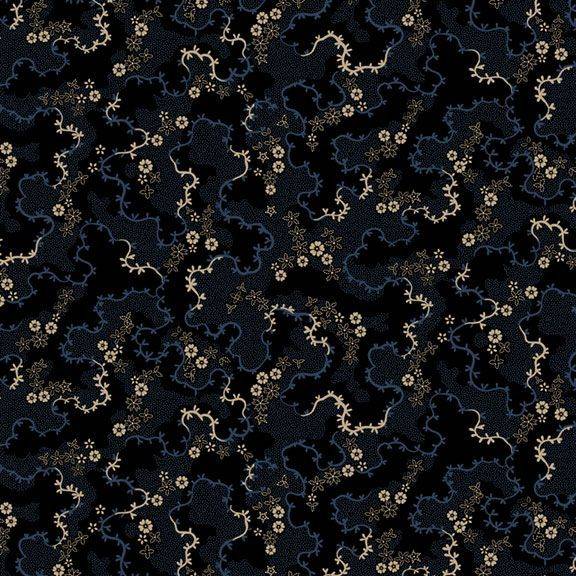 Indigo Schoolhouse Flower Field Black