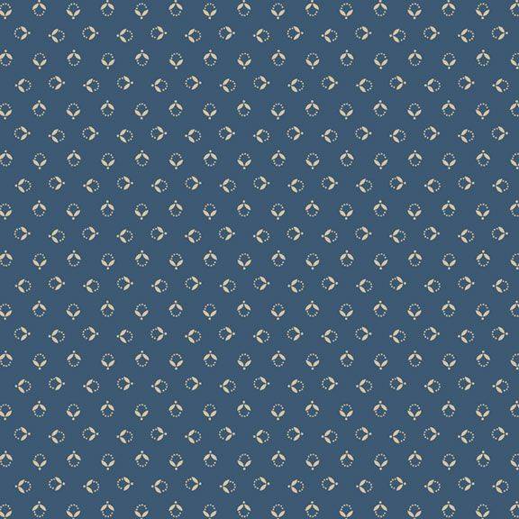 Indigo Schoolhouse Rose Bud Blue
