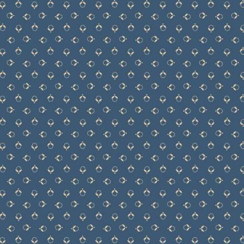 Indigo Schoolhouse Rose Bud Blue