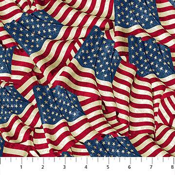 Stars & Stripes Flags Beige Multi