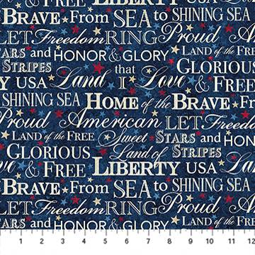 Stars & Stripes Words Navy Multi
