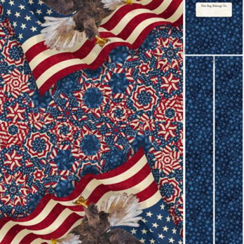 Stars & Stripes Canvas Tote Bag Panel Navy Multi