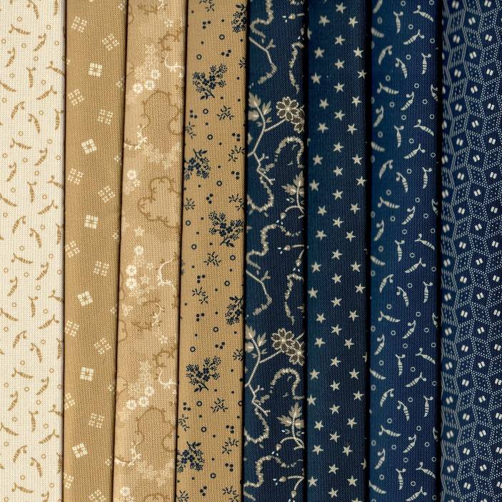 Indigo Schoolhouse Fabric Pack - 8 Fat Quarters