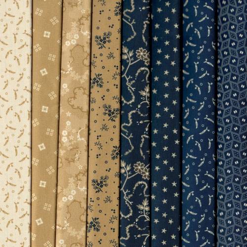 Indigo Schoolhouse Fabric Pack - 8 Fat Quarters