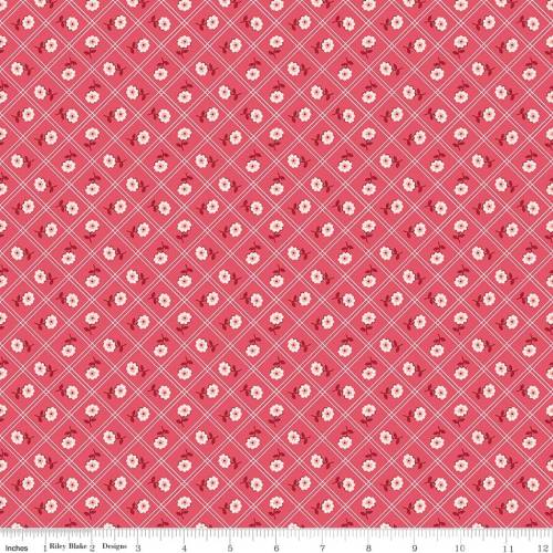 Berry and Sage Calico Tea Rose