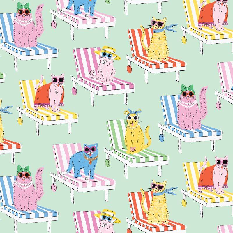 Poolside Purrfection Feline FIne