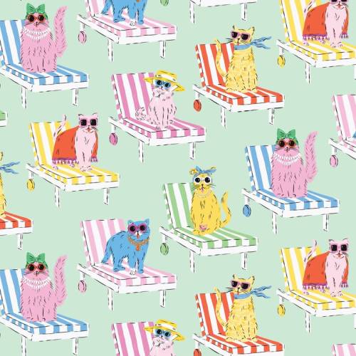 Poolside Purrfection Feline FIne