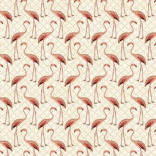 Palm Paradise Proud Flamingos-Cream