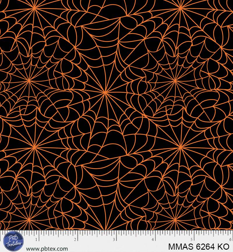 Midnight Masquerade Spider Web Allover - Black/Orange