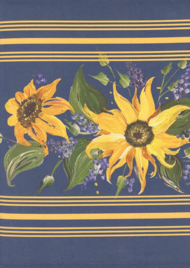 Summer Solstice 18" Toweling Nautical Blue Sunflower