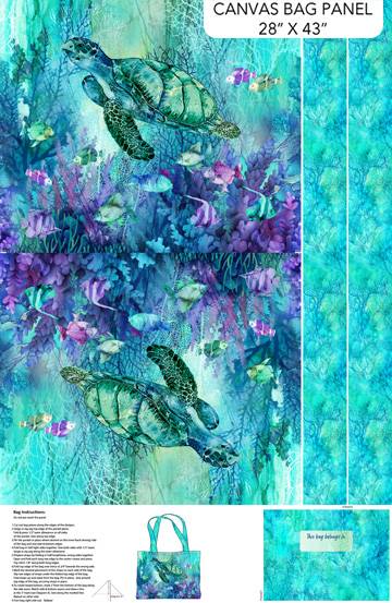 Coral Reef Bag Panel Turq Multi