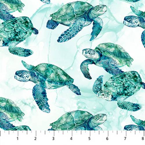Coral Reef Turtles White Multi