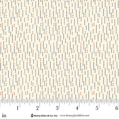 Seasonal Shirtings Dotted Lines Black/Orange