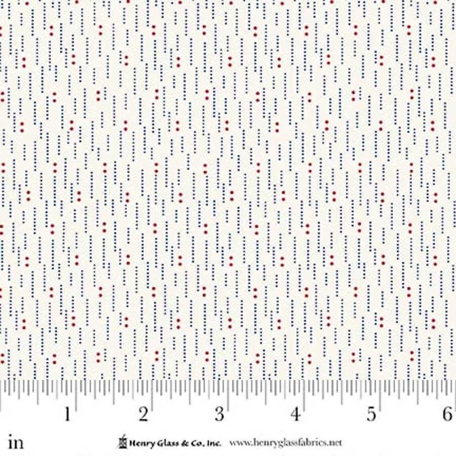 Seasonal Shirtings Dotted Lines Blue/Red