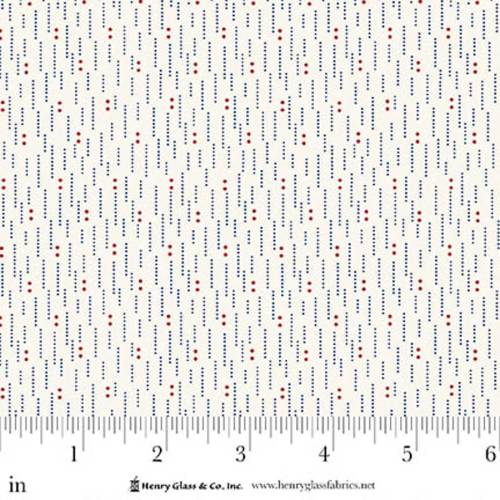 Seasonal Shirtings Dotted Lines Blue/Red