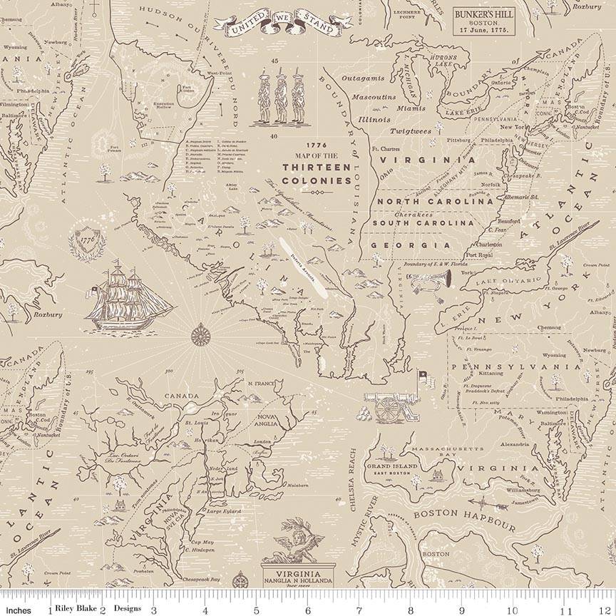 Independence Colonial Map Beige