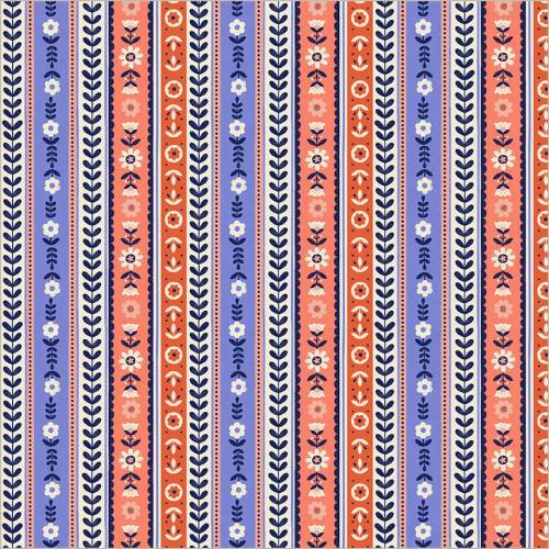 Folky Chicken Ribbon Stipe - Cobalt