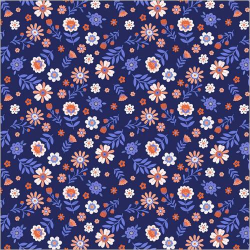Folky Chicken Folky Floral - Indigo