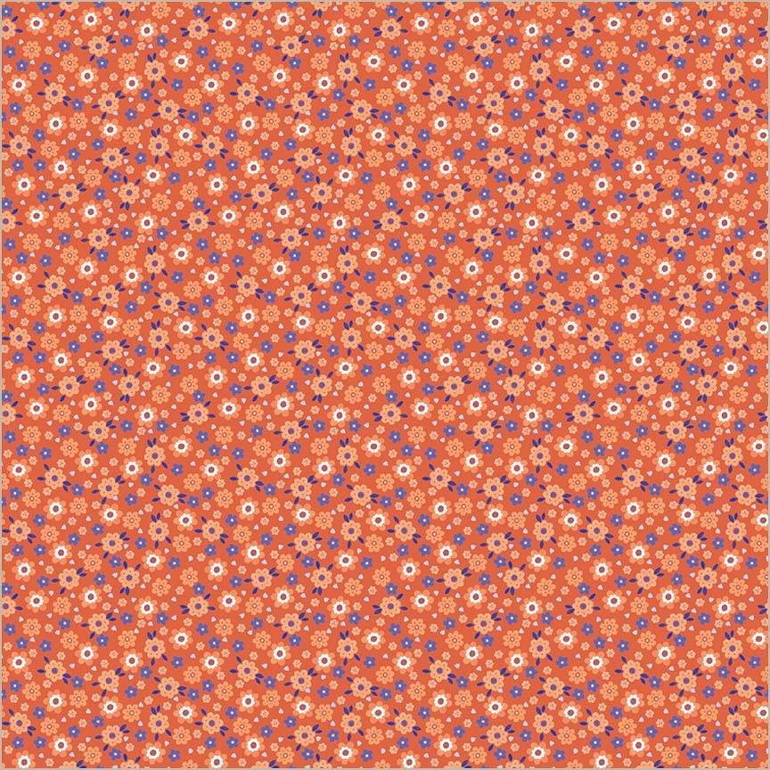 Folky Chicken Mod Ditsy - Coral