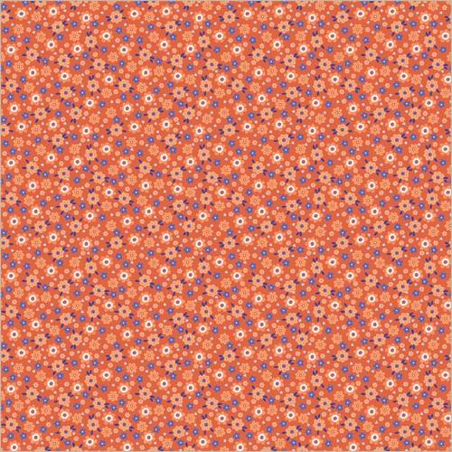 Folky Chicken Mod Ditsy - Coral