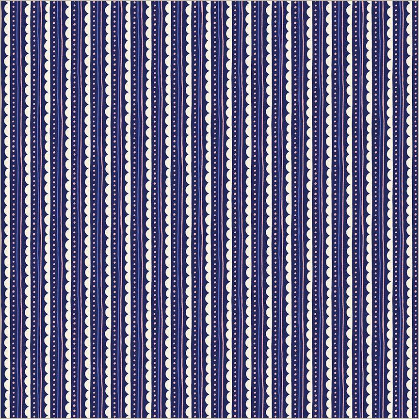 Folky Chicken Scallop Edge - Indigo