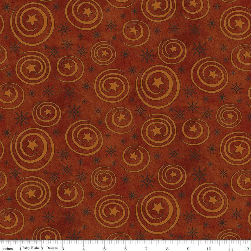 Spooky Stars and Swirls Rusty Oak