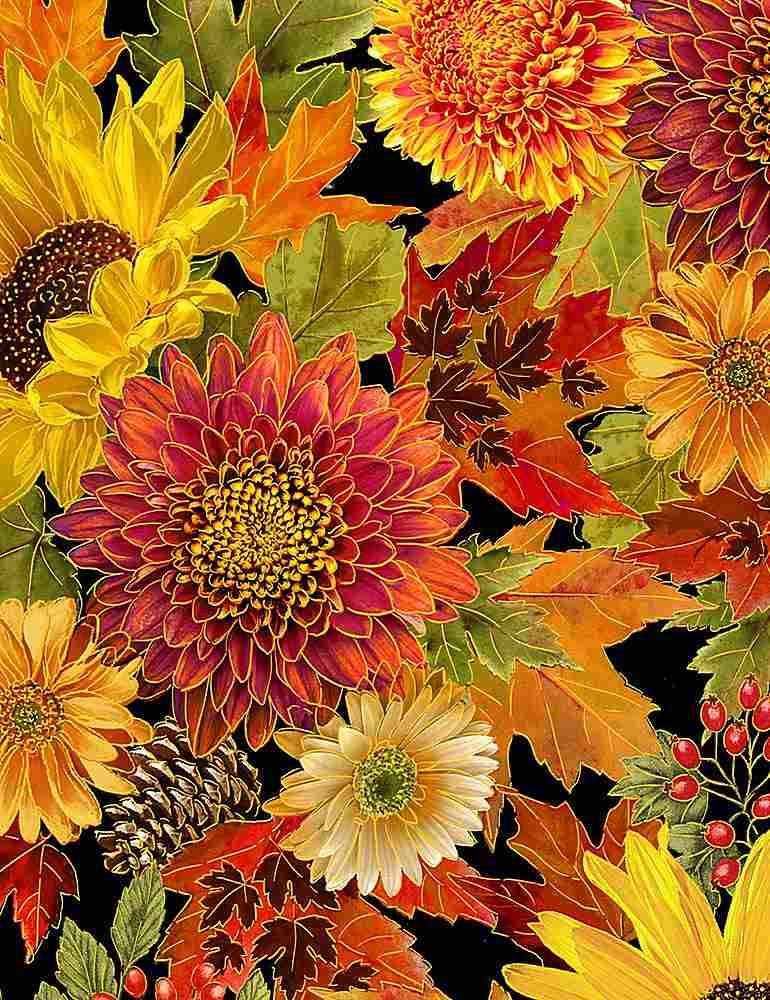 Give Thanks Packed Harvest Bouquets Metallic - Black