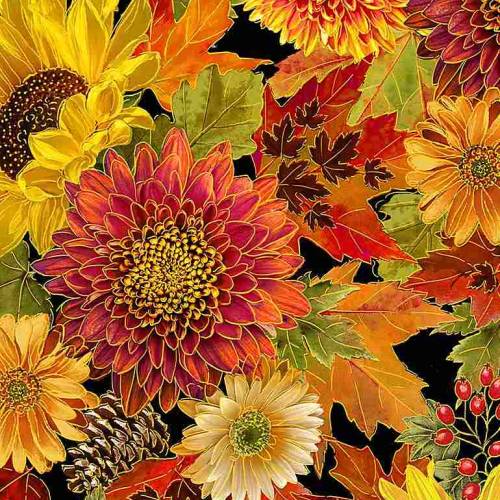 Give Thanks Packed Harvest Bouquets Metallic - Black